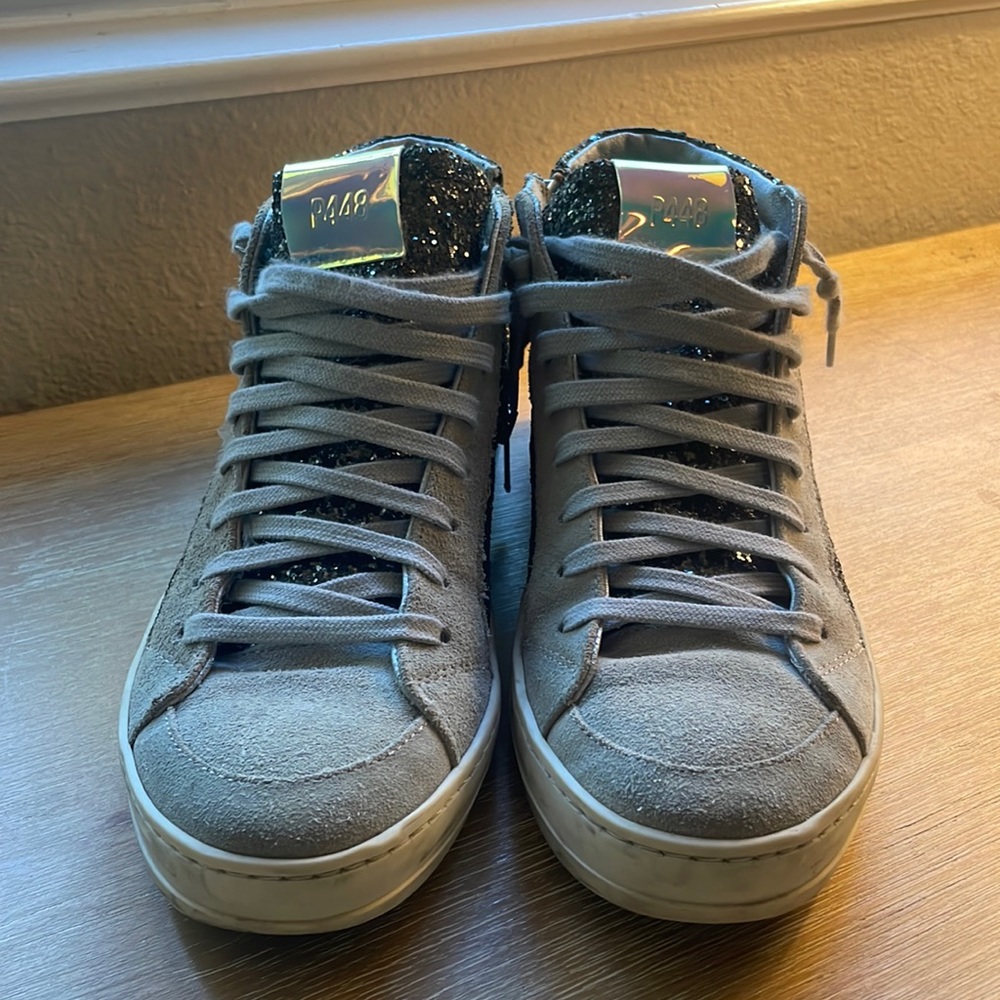 P448 high top sparkle sneakers- very gently worn, like new!